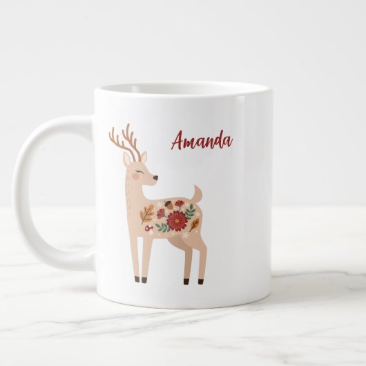 Grande Tasse Cerf forestier personnalisé (Gauche)