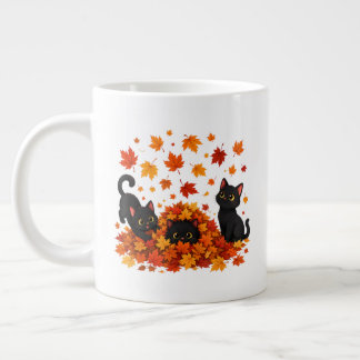 Grande Tasse c'est l'automne les amis chat arbre feuille d'auto