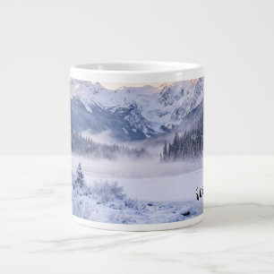 Grande Tasse "C'est l'hiver !" Montagne enneigée