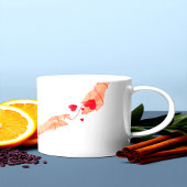 Grande Tasse "Chaîne romantique rouge des mains et des coeurs d