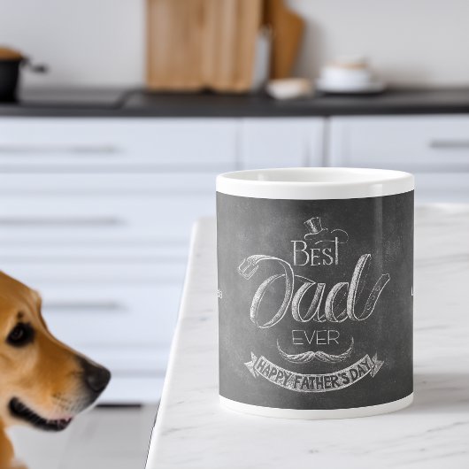 Grande Tasse Chalkboard Best Dad Ever Father's Day Personalized