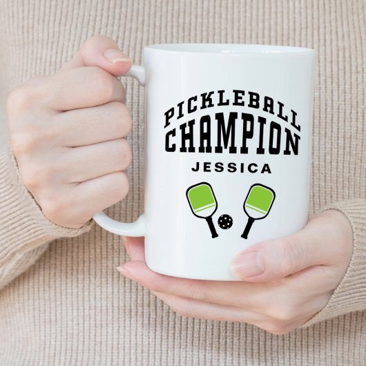 Grande Tasse Champion de Pickleball Nom personnalisé Initiales 