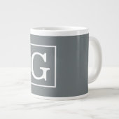 Grande Tasse Charcoal Gray White Framed Initial monogram (Devant droit)