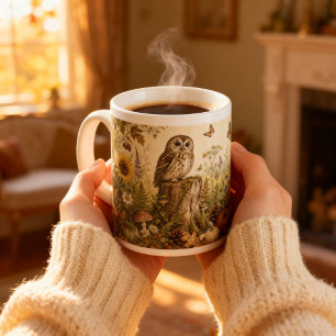 Grande Tasse Charmante Maison de Campagne aux Motifs Botaniques