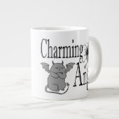 Grande Tasse Charming mais en colère petit chat diable drôle ci (Devant droit)