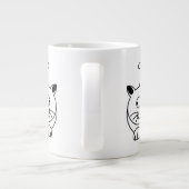 Grande Tasse Chat de dessin assis avec curiosité (Dos)