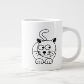 Grande Tasse Chat de dessin assis avec curiosité (Droite)