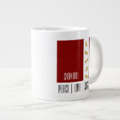 Grande Tasse Chat de Noël Moderne Rouge Blanc Or (Devant droit)