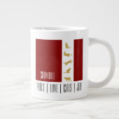 Grande Tasse Chat de Noël Moderne Rouge Blanc Or (Droite)
