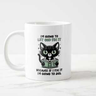 Grande Tasse Chat de sarcasme drôle en art de mot