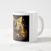 Grande Tasse Chat doré néon fantastique (Devant droit)