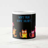 Grande Tasse Chat drôle, Fourrure molle coeur doux Géant Café M (Devant)