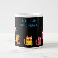 Chat drôle, Fourrure molle coeur doux Géant Café M