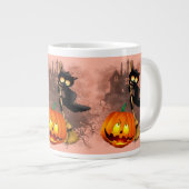 Grande Tasse Chat effrayé par Citrouille Fun Halloween caractèr (Devant droit)