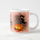 Grande Tasse Chat effrayé par Citrouille Fun Halloween caractèr (Droite)