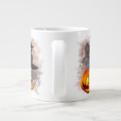 Grande Tasse Chat effrayé par Citrouille Fun Halloween caractèr (Dos)