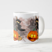 Grande Tasse Chat effrayé par Citrouille Fun Halloween caractèr (Devant droit)