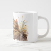 Grande Tasse Chat Gingembre Aquarelle sur le foin (Droite)