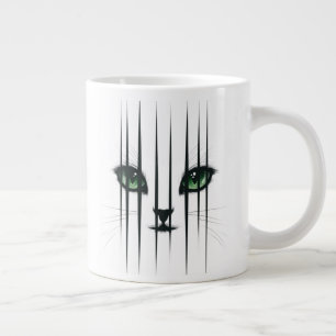 Grande Tasse Chat Grand Yeux Verts Amoureux des Chats Moderne