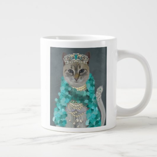 Grande Tasse Chat gris | Orné De Portrait De Cloches (Droite)