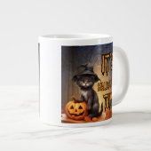 Grande Tasse chat halloween son temps (Devant droit)