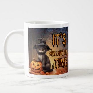 Grande Tasse chat halloween son temps