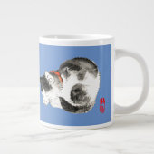 Grande Tasse Chat japonais couché noir et blanc (Droite)