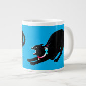 Grande Tasse Chat Japonais Noir à la baguette (Devant droit)