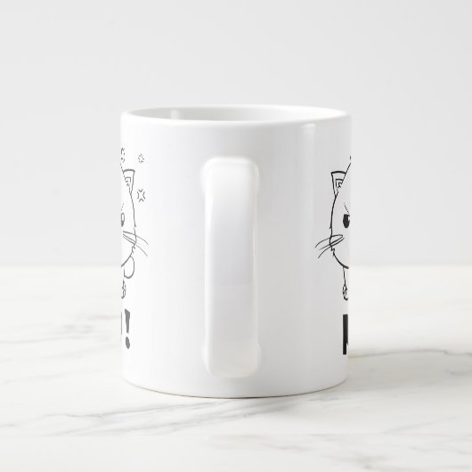 Grande Tasse Chat mignon en colère en train de baiser Non. (Dos)