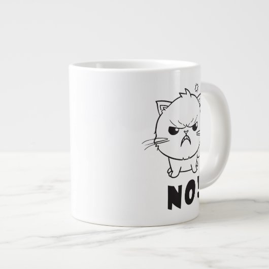 Grande Tasse Chat mignon en colère en train de baiser Non. (Devant droit)