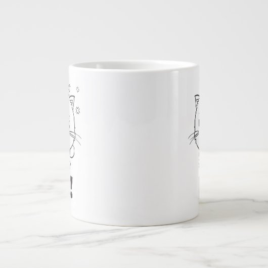 Grande Tasse Chat mignon en colère en train de baiser Non. (Devant)