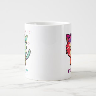 Grande Tasse Chat mignon fâché en train de baiser Fluff Off.