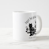 Grande Tasse Chat noir avec fleurs et expression portugaise (Devant droit)