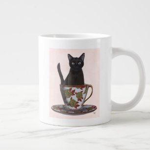 Grande Tasse Chat noir en Teacup