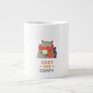 Grande Tasse Chat orange écharpe Cozy et Confortable Hiver Chau