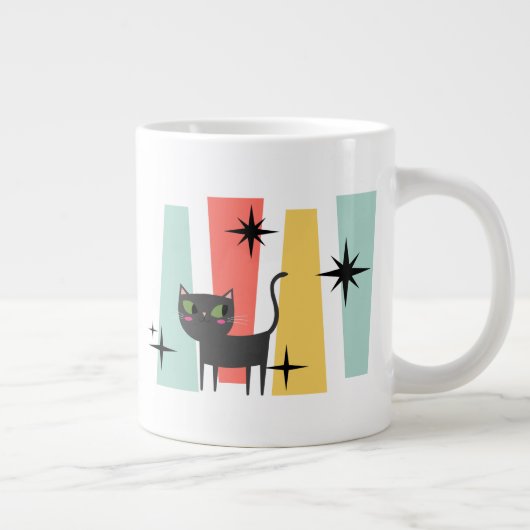 Grande Tasse Chat Rétro Milieu de Siècle (Droite)