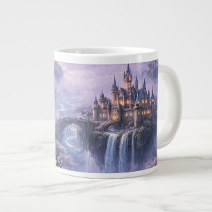Grande Tasse Château de Fantaisie Paysage Surréaliste Bleu Lava