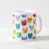 Grande Tasse Chats aquarelles et amis (Devant droit)