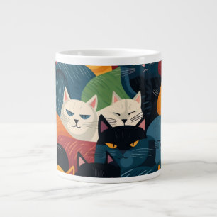Grande Tasse Chats colorés dormant