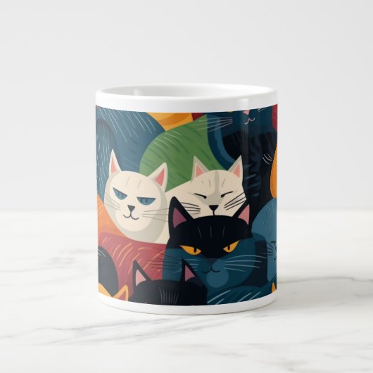Grande Tasse Chats colorés dormant (Devant)