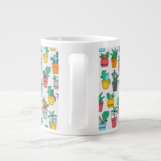 Grande Tasse Chats dans les pots à fleurs (Dos)