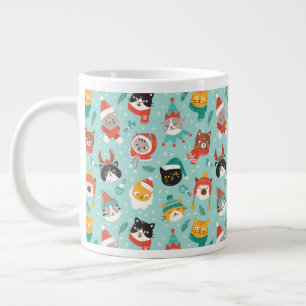 Grande Tasse Chats de Noël en Chandails de vacances Motif