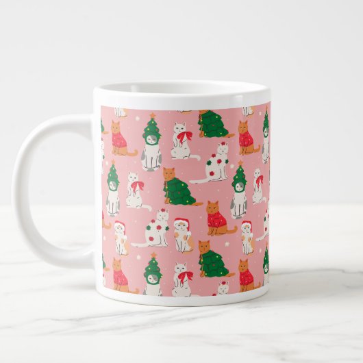 Grande Tasse Chats de Noël en Motif d'attraction (Gauche)