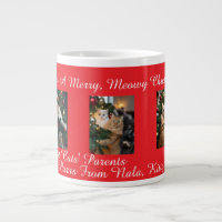 Chats de Noël Rouges, Image Et Texte, Personnalise