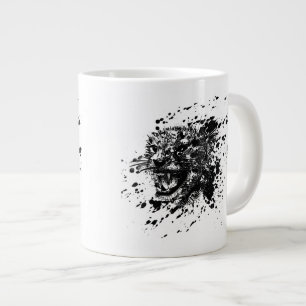 Grande Tasse Cheetah en colère en noir Splash Choisissez votre