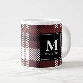 Grande Tasse Chèque de Noël Bourgogne et tartane noire (Devant droit)