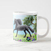 Grande Tasse Cheval friésien noir galopant (Droite)
