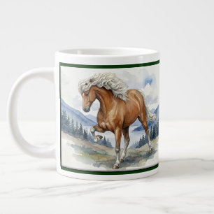 Grande Tasse Cheval islandais Edda Silver bay dans les montagne