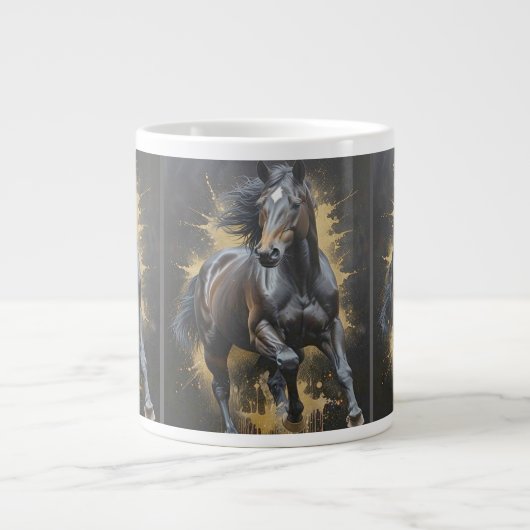 Grande Tasse cheval noir funky (Devant)