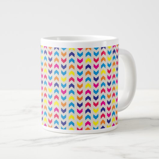 Grande Tasse Chevron aztèque coloré (Devant droit)